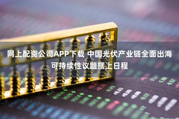 网上配资公司APP下载 中国光伏产业链全面出海可持续性议题摆上日程